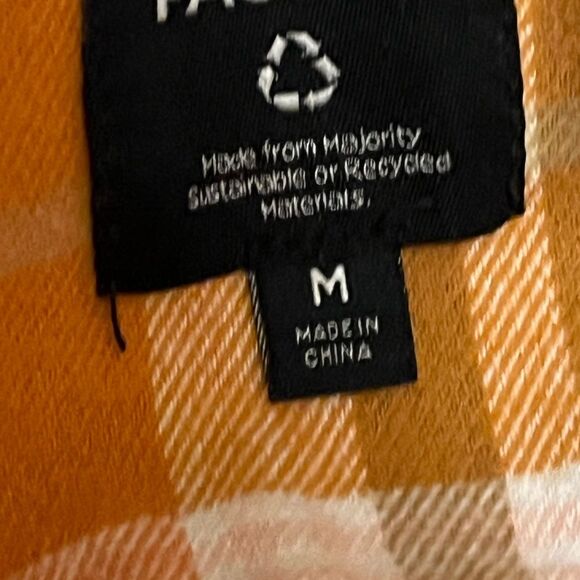 PacSun Orange and White Casual Button Down Shirt Mens Medium - Picture 8 of 11